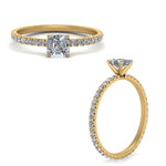 Load image into Gallery viewer, Lab diamond Pave Eternity Engagement Rings 14K Gold
