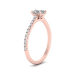 Load image into Gallery viewer, Asscher Cut Lab diamond Side Stone Engagement Rings 14K Rose Gold
