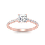 Load image into Gallery viewer, Asscher Cut Lab diamond Side Stone Engagement Rings 14K Rose Gold
