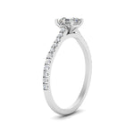 Load image into Gallery viewer, Asscher Cut Lab diamond Side Stone Engagement Rings 14K White Gold
