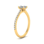 Load image into Gallery viewer, Asscher Cut Lab diamond Side Stone Engagement Rings 14K Yellow Gold
