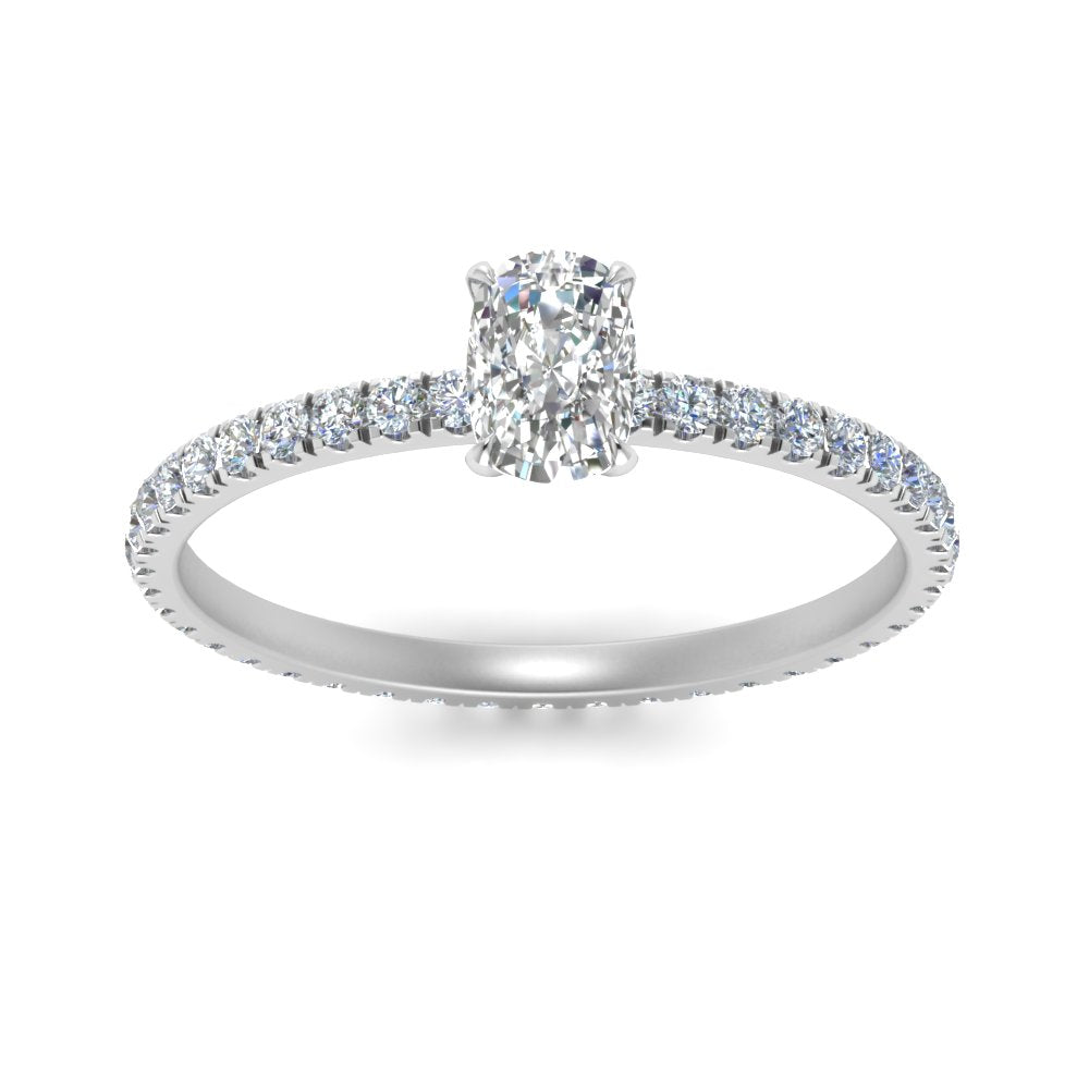 Lab diamond Pave Eternity Engagement Rings 14K Gold