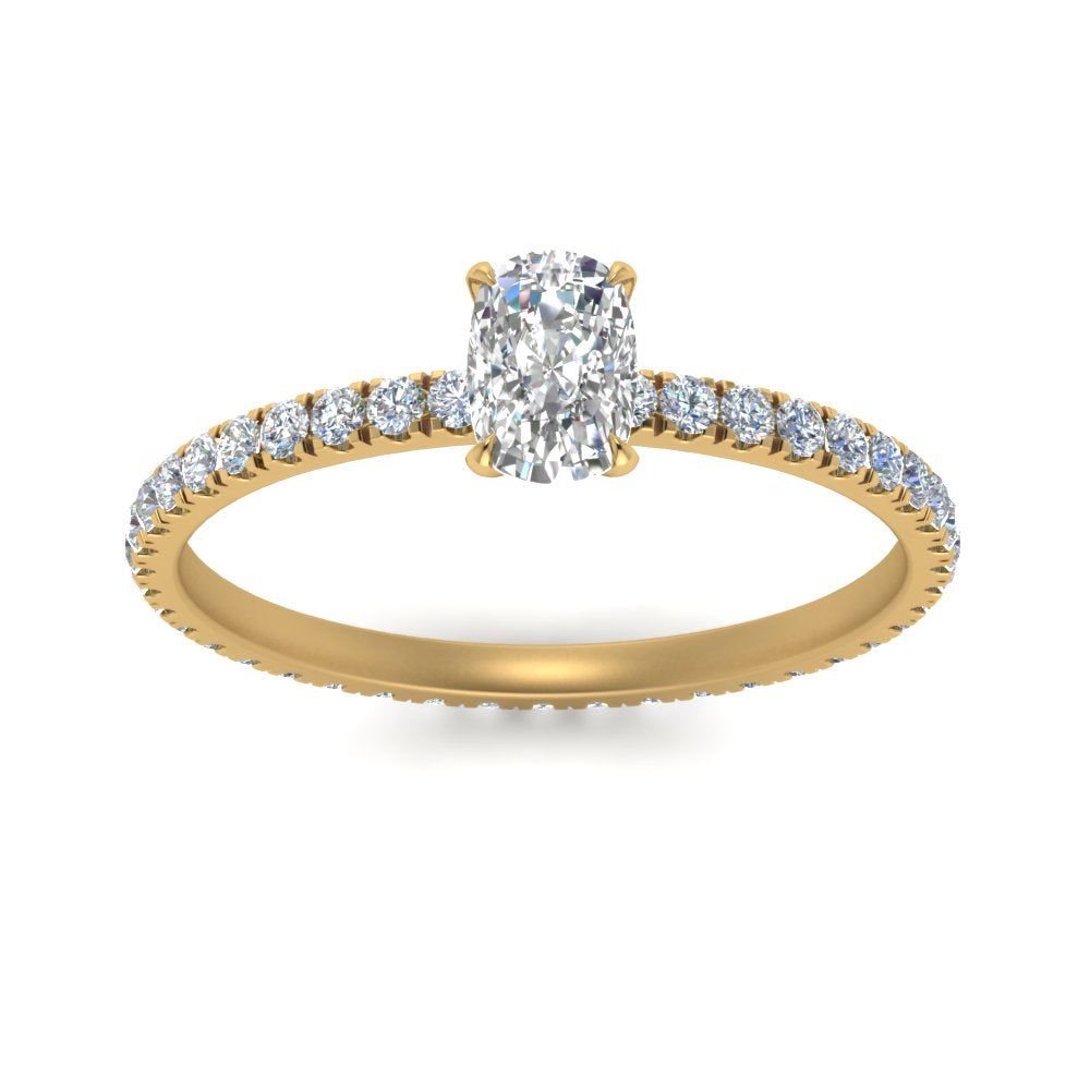 Lab diamond Pave Eternity Engagement Rings 14K Gold