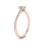 Load image into Gallery viewer, Cushion Cut Lab diamond Side Stone Engagement Rings 14K Rose Gold
