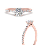 Load image into Gallery viewer, Cushion Cut Lab diamond Side Stone Engagement Rings 14K Rose Gold
