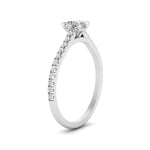 Load image into Gallery viewer, Cushion Cut Lab diamond Side Stone Engagement Rings 14K White Gold

