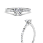 Load image into Gallery viewer, Cushion Cut Lab diamond Side Stone Engagement Rings 14K White Gold
