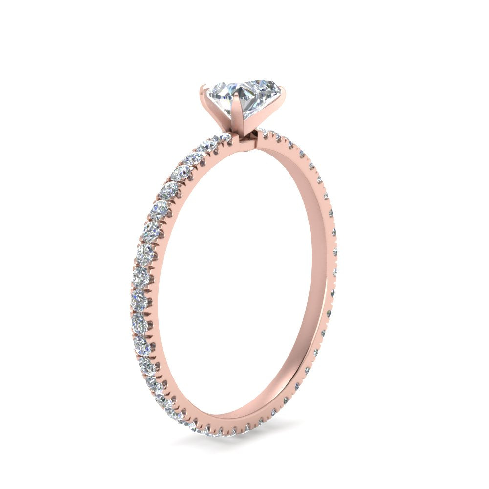 Lab diamond Eternity Engagement Rings 14K Gold