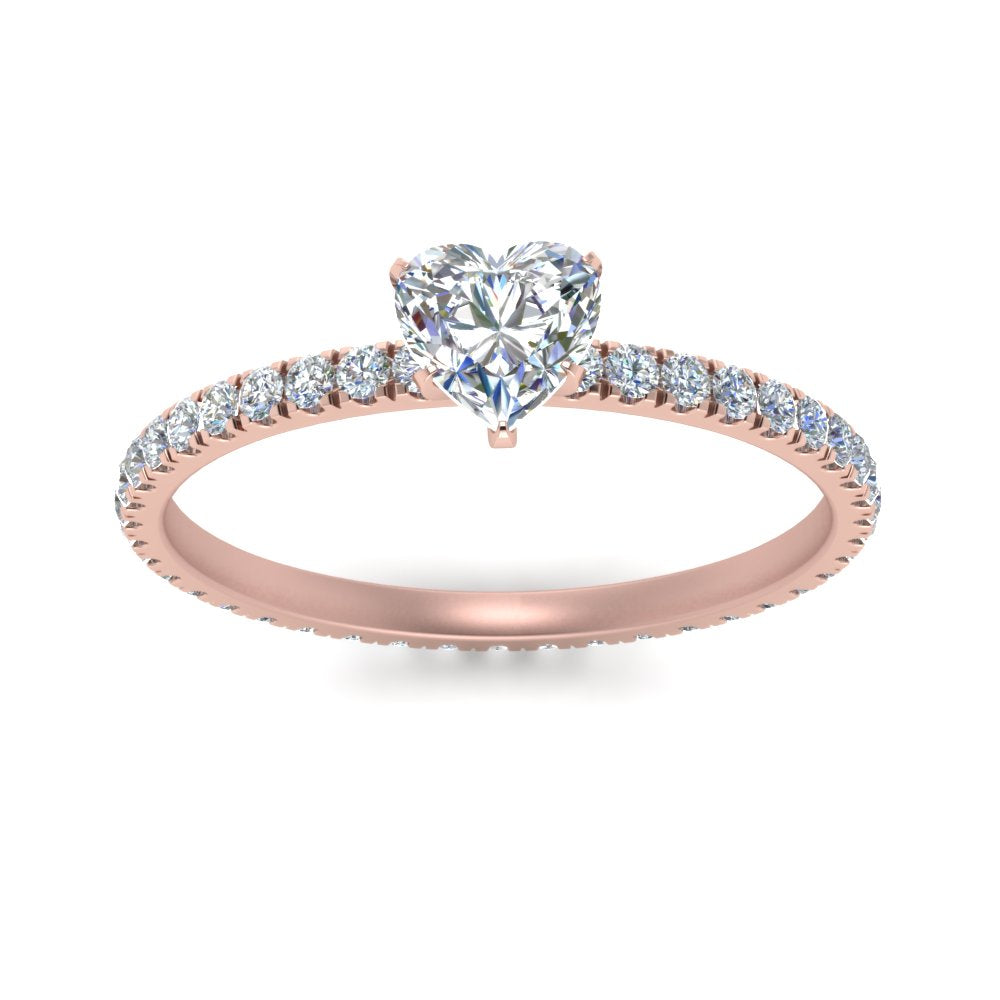 Lab diamond Eternity Engagement Rings 14K Gold