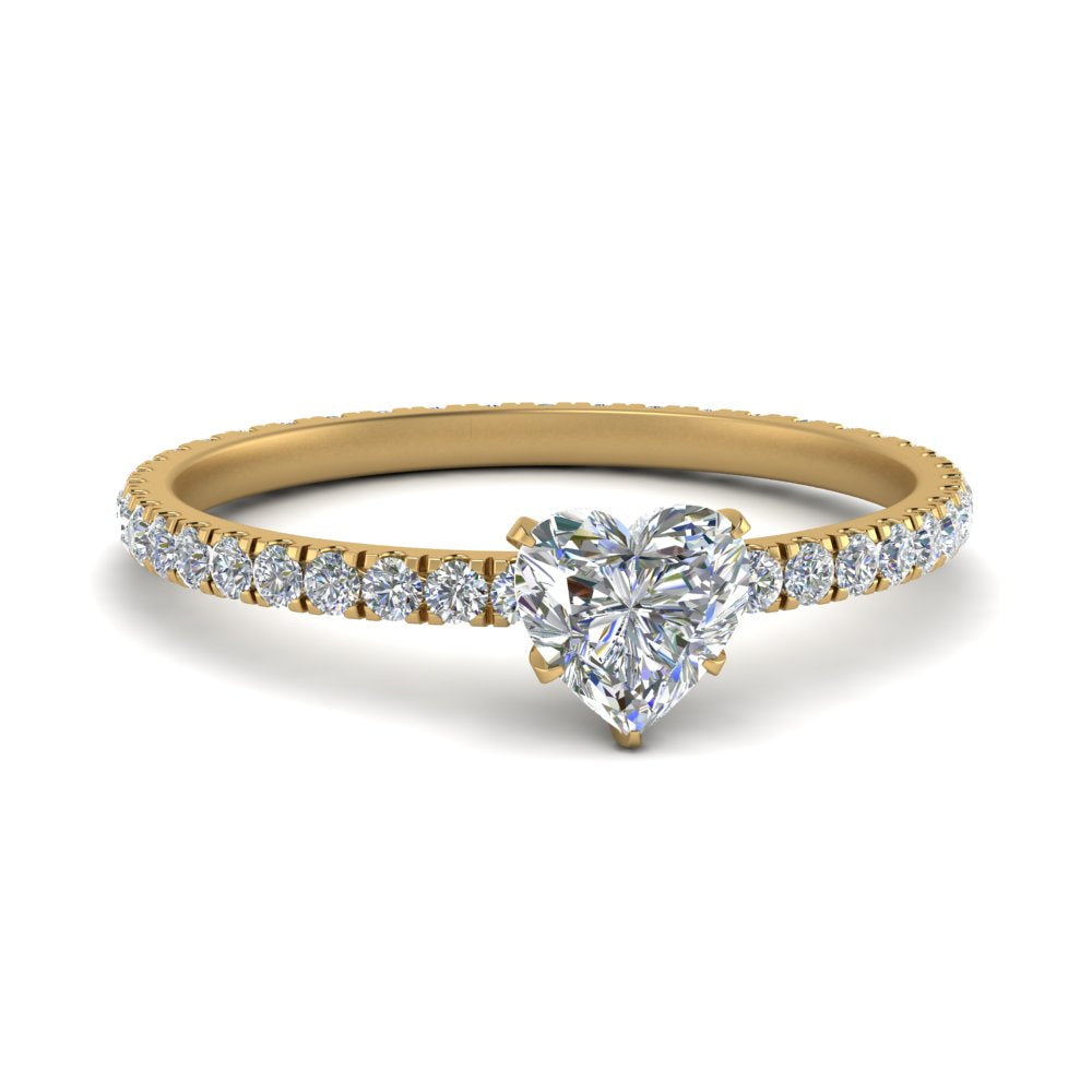 Lab diamond Eternity Engagement Rings 14K Gold