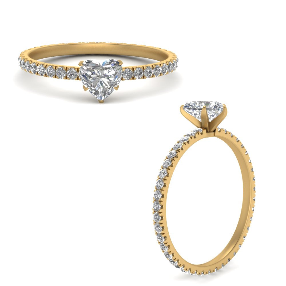 Lab diamond Eternity Engagement Rings 14K Gold