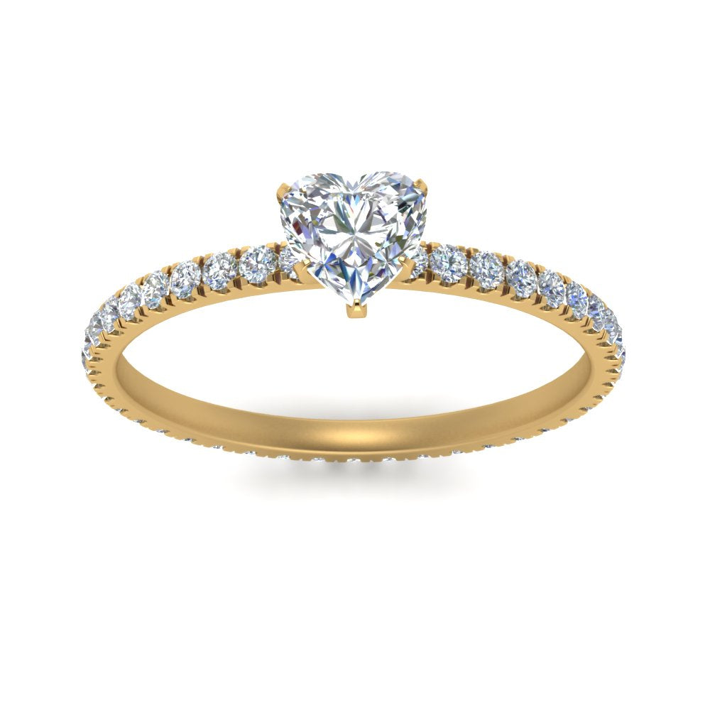 Lab diamond Eternity Engagement Rings 14K Gold
