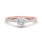 Load image into Gallery viewer, Heart Cut Lab diamond Side Stone Engagement Rings 14K Rose Gold
