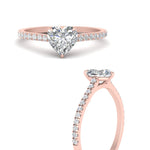Load image into Gallery viewer, Heart Cut Lab diamond Side Stone Engagement Rings 14K Rose Gold
