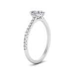 Load image into Gallery viewer, Heart Cut Lab diamond Side Stone Engagement Rings 14K White Gold
