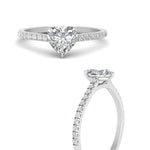 Load image into Gallery viewer, Heart Cut Lab diamond Side Stone Engagement Rings 14K White Gold

