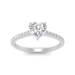 Load image into Gallery viewer, Heart Cut Lab diamond Side Stone Engagement Rings 14K White Gold
