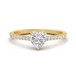 Load image into Gallery viewer, Heart Cut Lab diamond Side Stone Engagement Rings 14K Yellow Gold

