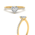 Load image into Gallery viewer, Heart Cut Lab diamond Side Stone Engagement Rings 14K Yellow Gold
