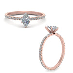 Load image into Gallery viewer, Lab diamond Pave Eternity Engagement Rings 14K Gold
