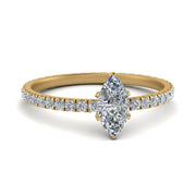 Lab diamond Pave Eternity Engagement Rings 14K Gold