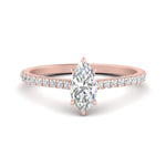 Load image into Gallery viewer, Marquise Cut Lab diamond Side Stone Engagement Rings 14K Rose Gold
