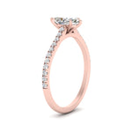 Load image into Gallery viewer, Marquise Cut Lab diamond Side Stone Engagement Rings 14K Rose Gold
