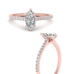 Load image into Gallery viewer, Marquise Cut Lab diamond Side Stone Engagement Rings 14K Rose Gold
