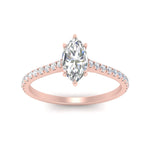 Load image into Gallery viewer, Marquise Cut Lab diamond Side Stone Engagement Rings 14K Rose Gold
