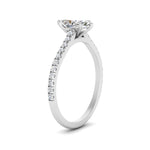 Load image into Gallery viewer, Marquise Cut Lab diamond Side Stone Engagement Rings 14K White Gold
