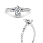 Load image into Gallery viewer, Marquise Cut Lab diamond Side Stone Engagement Rings 14K White Gold
