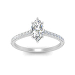 Load image into Gallery viewer, Marquise Cut Lab diamond Side Stone Engagement Rings 14K White Gold
