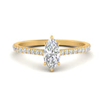 Load image into Gallery viewer, Marquise Cut Lab diamond Side Stone Engagement Rings 14K Yellow Gold
