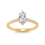 Load image into Gallery viewer, Marquise Cut Lab diamond Side Stone Engagement Rings 14K Yellow Gold
