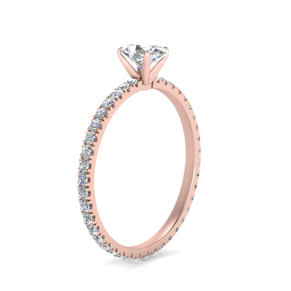 Lab diamond Eternity Engagement Rings 14K Gold