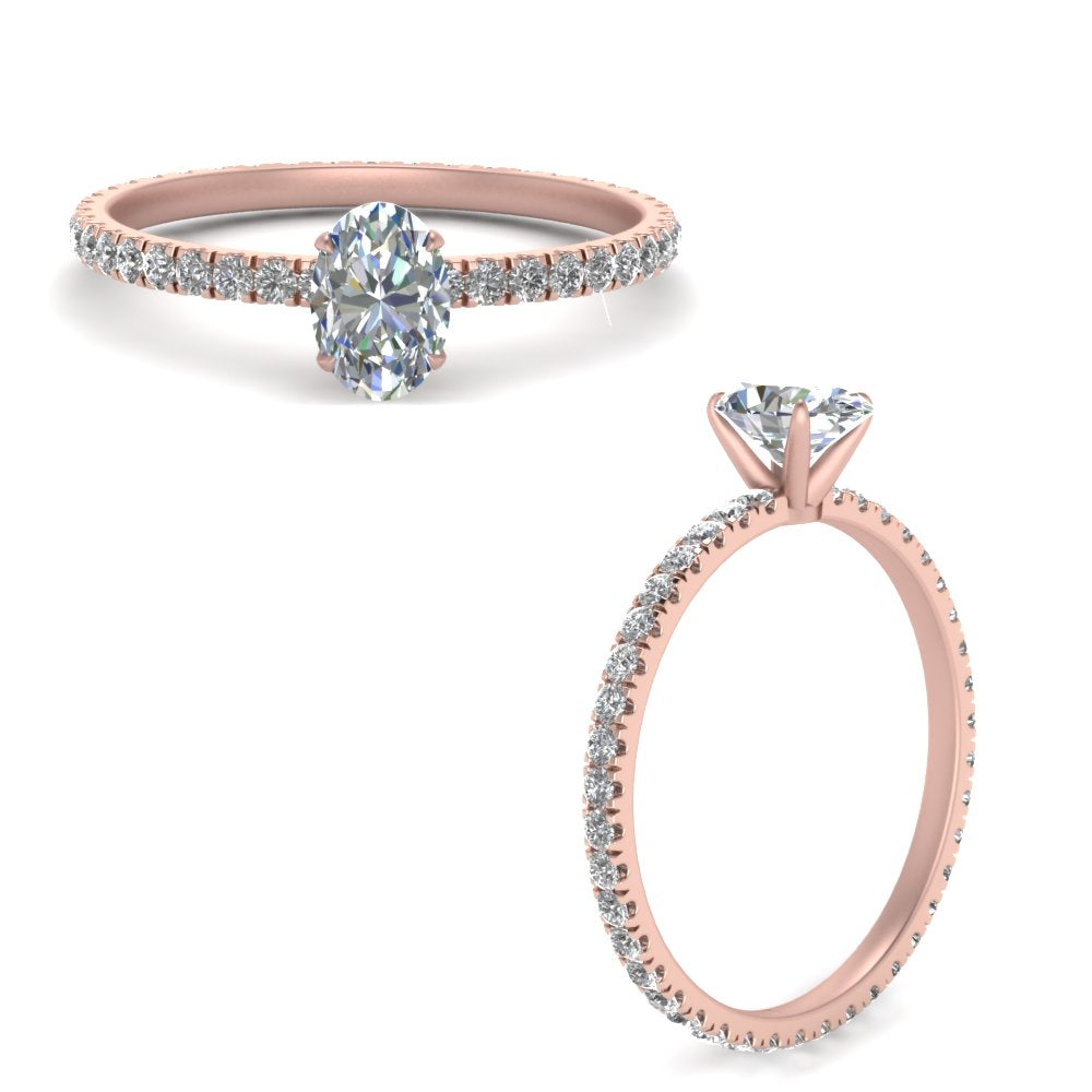 Lab diamond Eternity Engagement Rings 14K Gold