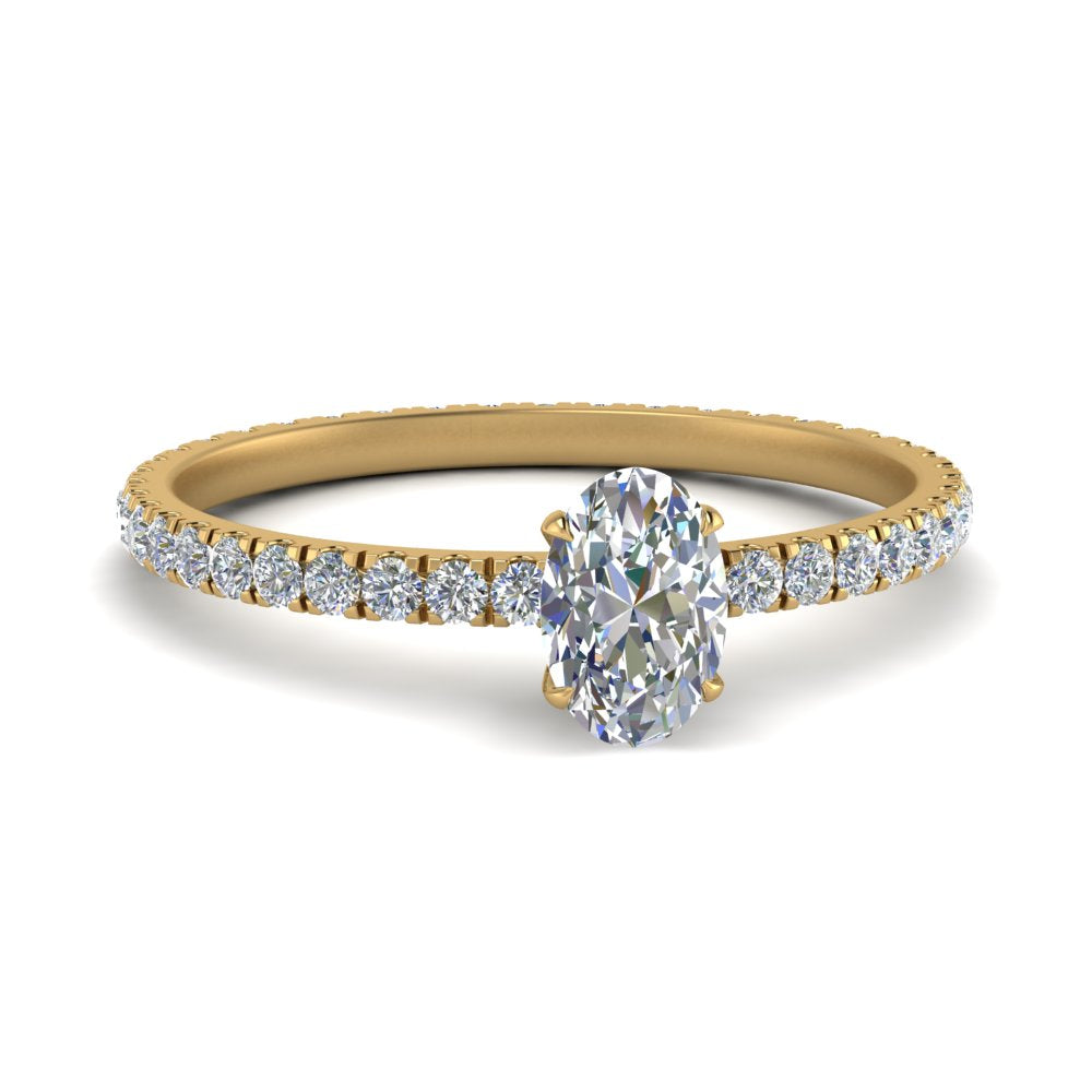 Lab diamond Eternity Engagement Rings 14K Gold