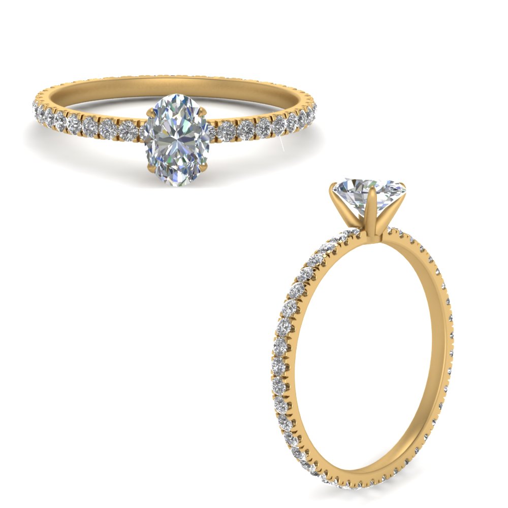 Lab diamond Eternity Engagement Rings 14K Gold