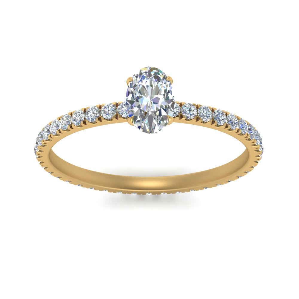 Lab diamond Eternity Engagement Rings 14K Gold