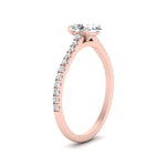 Load image into Gallery viewer, Oval Cut Lab diamond Side Stone Engagement Rings 14K Rose Gold
