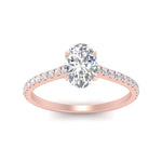 Load image into Gallery viewer, Oval Cut Lab diamond Side Stone Engagement Rings 14K Rose Gold
