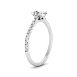 Load image into Gallery viewer, Oval Cut Lab diamond Side Stone Engagement Rings 14K White Gold
