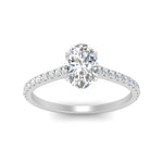 Load image into Gallery viewer, Oval Cut Lab diamond Side Stone Engagement Rings 14K White Gold
