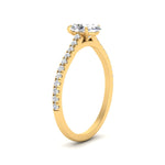 Load image into Gallery viewer, Oval Cut Lab diamond Side Stone Engagement Rings 14K Yellow Gold
