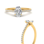 Load image into Gallery viewer, Oval Cut Lab diamond Side Stone Engagement Rings 14K Yellow Gold
