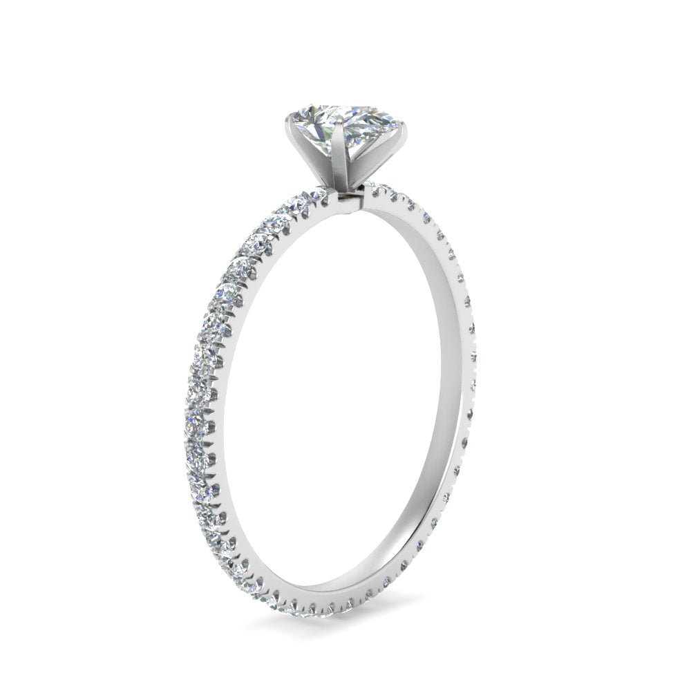 Lab diamond Pave Eternity Engagement Rings 14K Gold