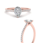 Load image into Gallery viewer, Pear Cut Lab diamond Side Stone Engagement Rings 14K Rose Gold
