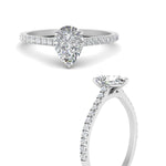 Load image into Gallery viewer, Pear Cut Lab diamond Side Stone Engagement Rings 14K White Gold
