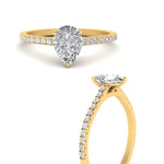 Load image into Gallery viewer, Pear Cut Lab diamond Side Stone Engagement Rings 14K Yellow Gold
