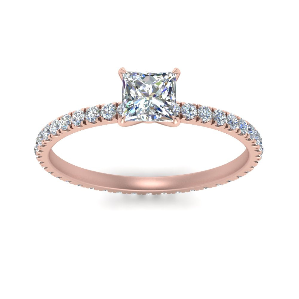 Lab diamond Eternity Engagement Rings 14K Gold